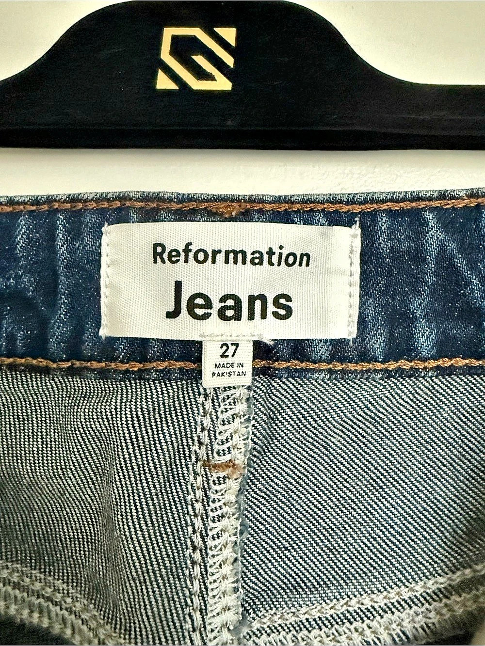 Reformation Liza Ultra High Rise Straight Jeans Blue Waist 27 - Picture 4 of 6